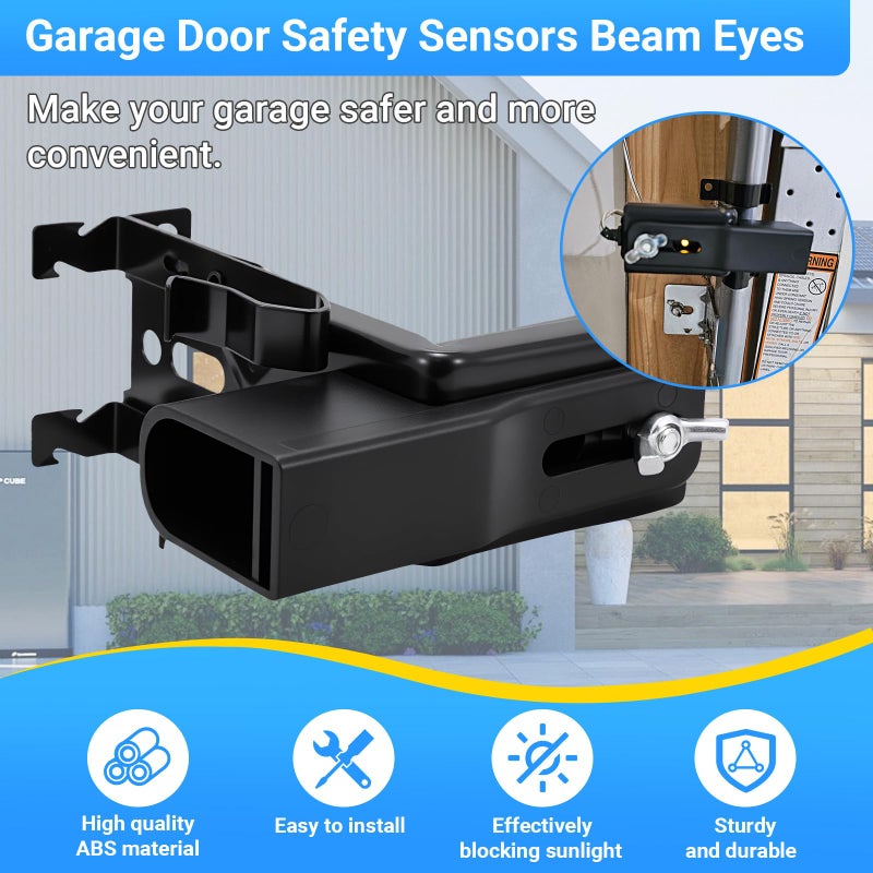 FEITON Garage Door Sensor Beam Eyes with Bracket & Cover, Garage Door Safety Sensor Replacement Parts Compatible with Liftmaster/Sears/Craftsman After 1997 (41A5034, 801CB-P) - Image 4